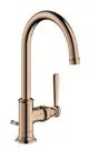 AXOR-HG-AXOR-Montreux-Einhebel-Waschtischmischer-210-mit-Hebelgriff-und-Zugstangen-Ablaufgarnitur-Polished-Red-Gold-16517300 gallery number 1